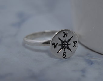 Sterling Silver Compass Ring