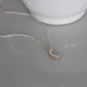 Sterling Silver Crescent Moon Necklace: Handmade Dainty Lunar Jewelry