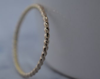 Gold Fill Twist Rope Ring - Gold Skinny Stack Band