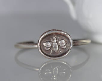 Sterling Silver Honey Bee Cuff Bracelet