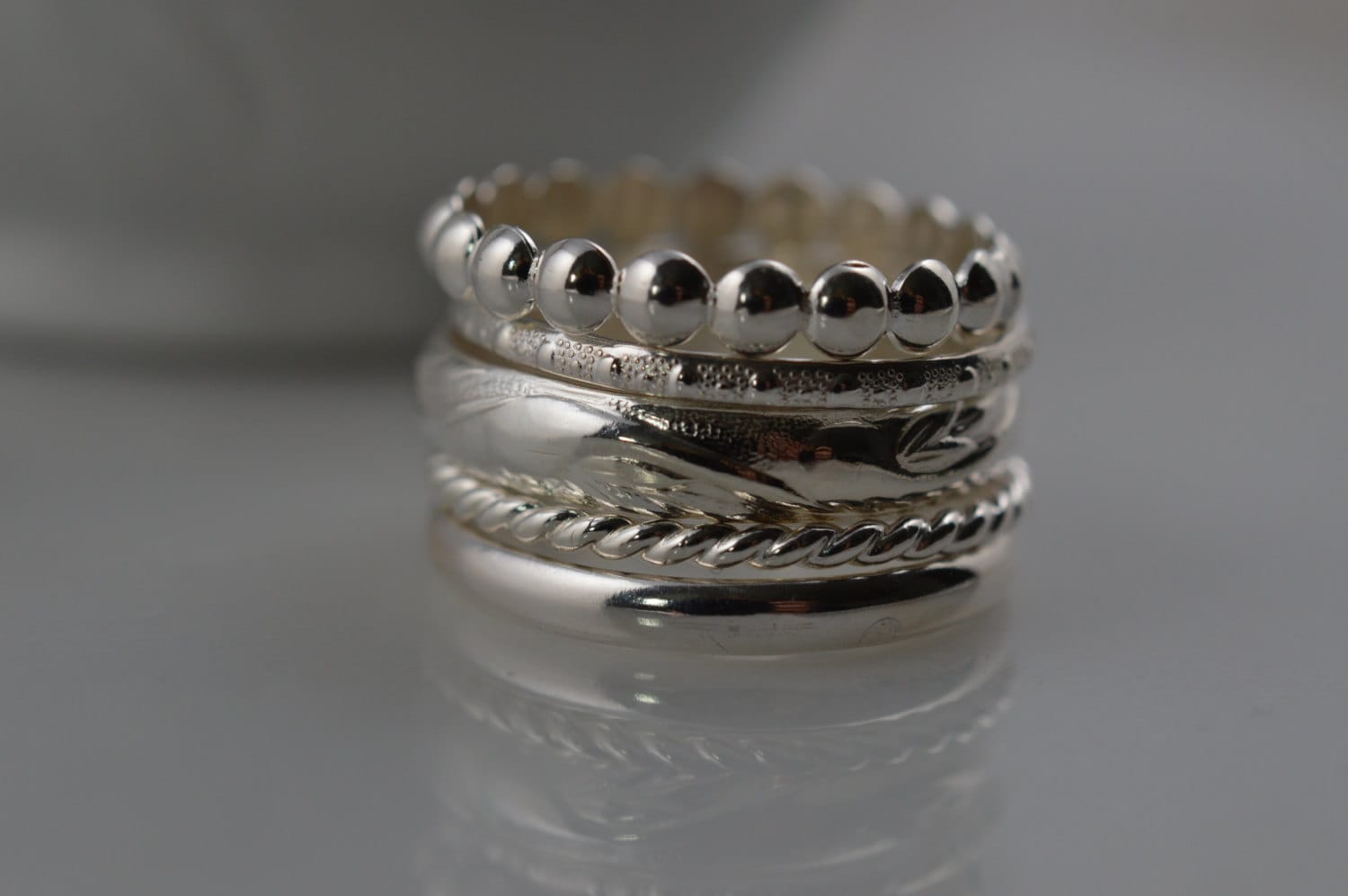 Buy Super Thin Sterling Silver Stackable Rings, Silver Stacking Ring, Silver  Ring Dainty Simple Silver Ring, Hammered Silver Ring, Silver Band Online in  India - Etsy