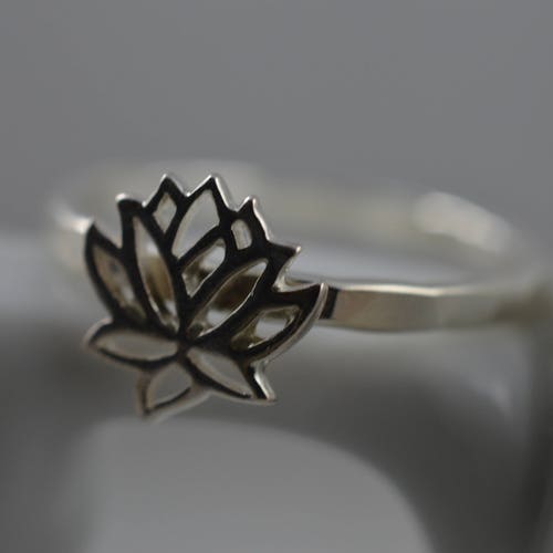 Lotus Flower Sterling Silver Ring Silver Lotus Ring 925 - Etsy