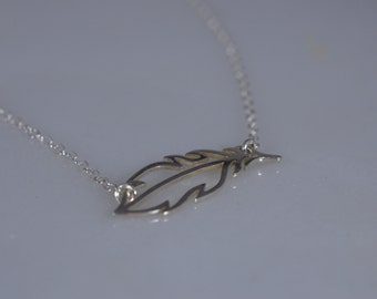 Sideways feather necklace deals