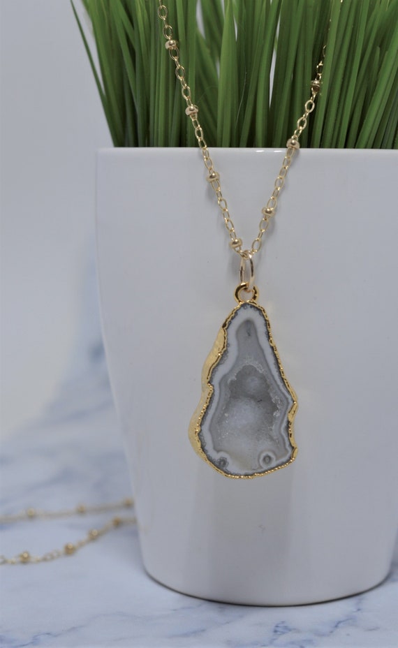 Druzy Necklace Druzy Jewelry Geode Necklace Geode Jewelry Statement Necklace Statement Jewelry Boho Necklace Boho outlets Jewelry Gold Druzy Hippie