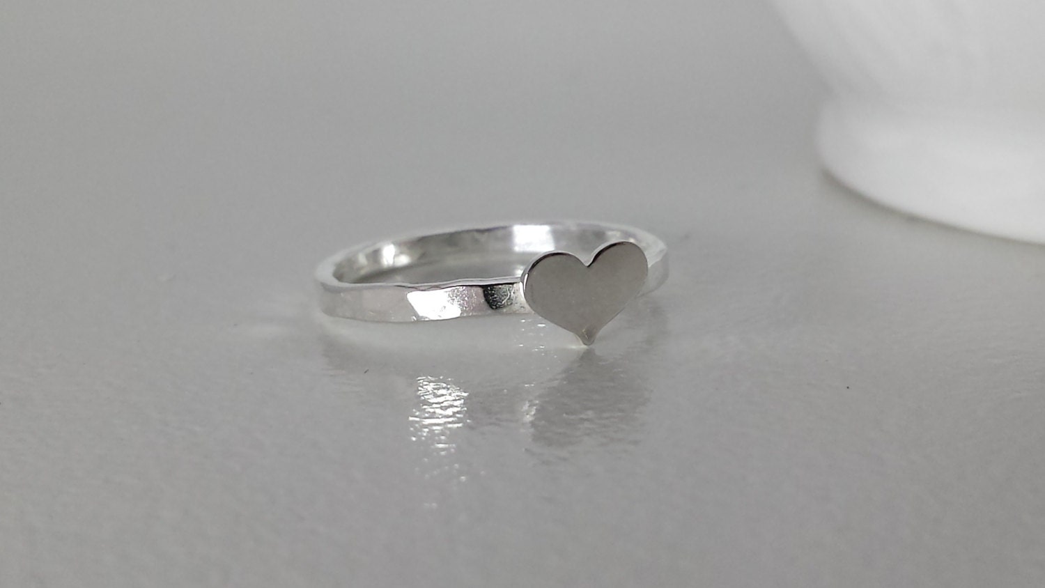 Sterling Silver Heart Ring | Etsy