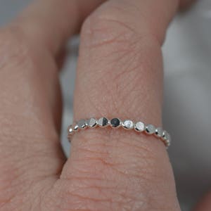 Sterling Silver Hammered Bubble Ring Midi or Regular ring image 4