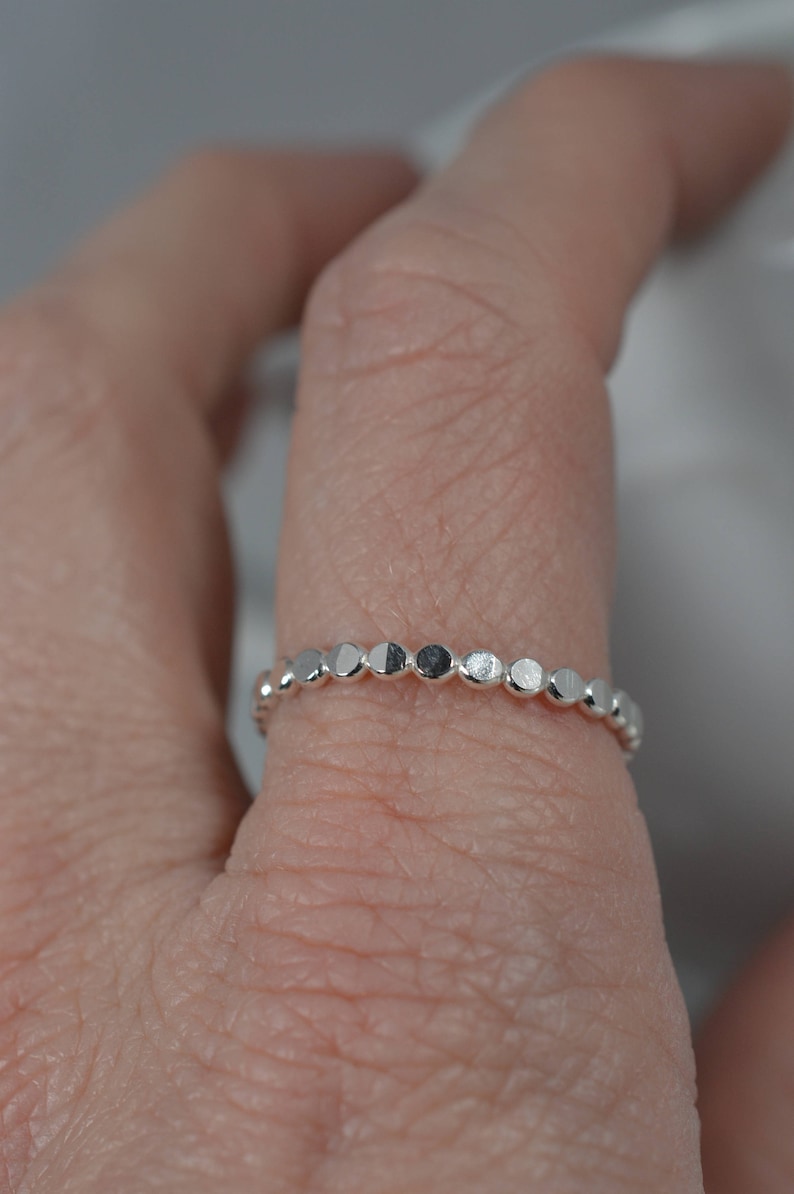 Sterling Silver Hammered Bubble Ring Midi or Regular ring image 4