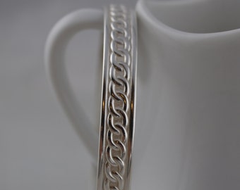 Sterling Silver Chain Pattern Bangle Bracelet