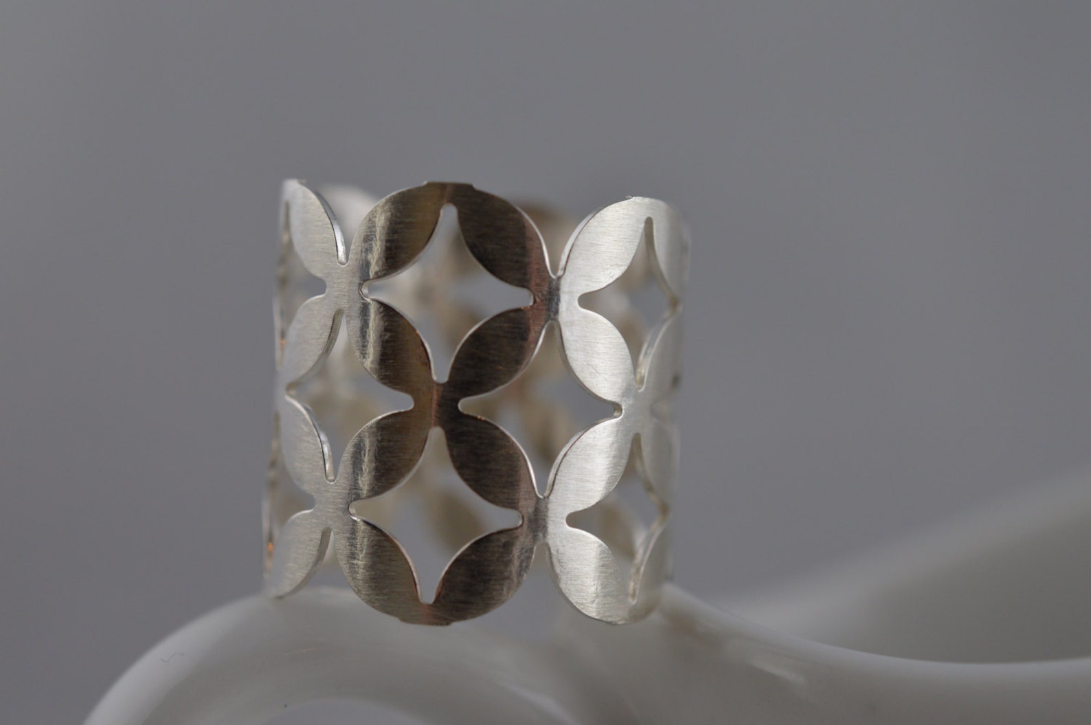 Extra Wide Sterling Silver Pattern Ring Silver Statement Etsy