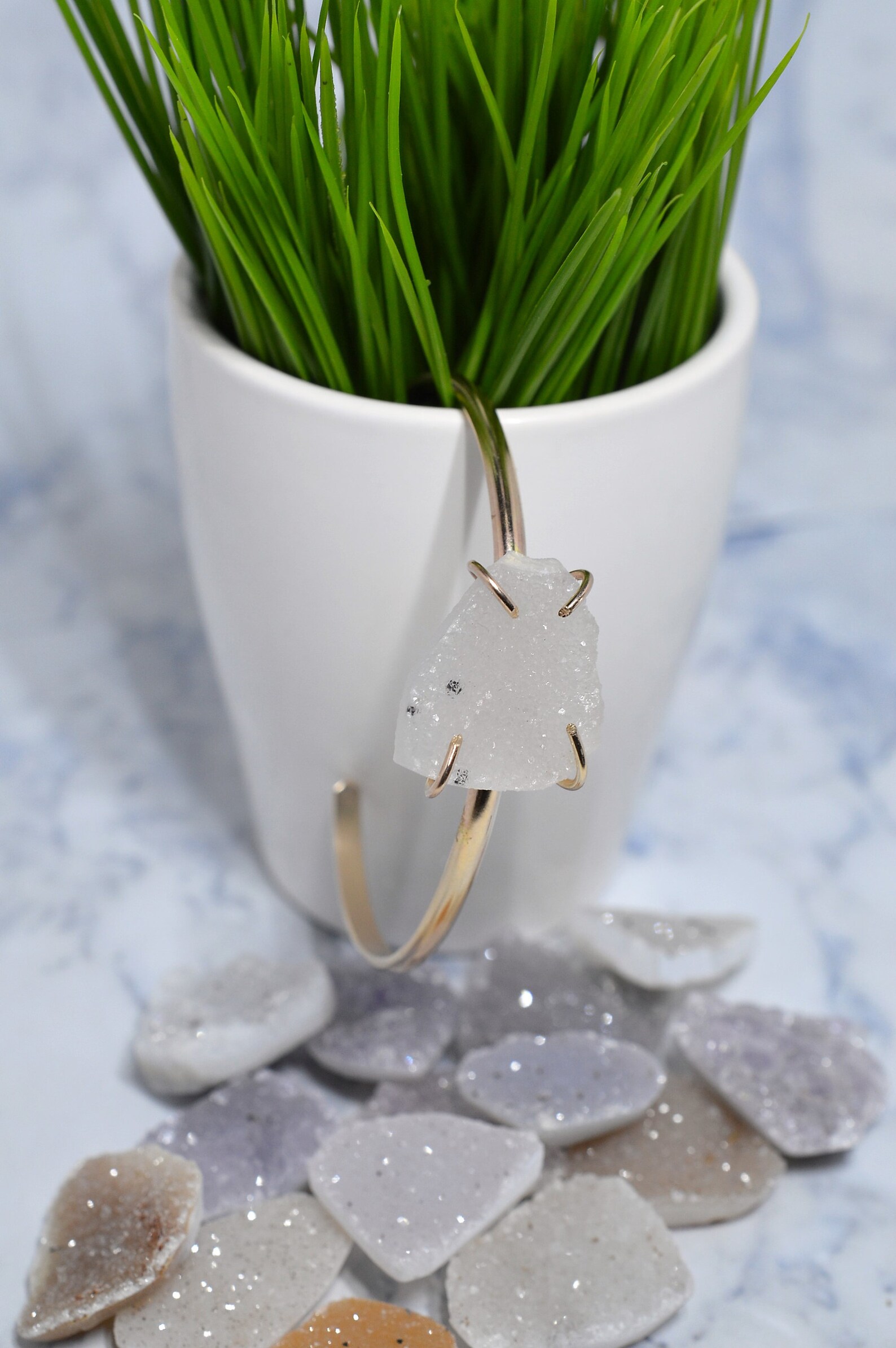 Gold Fill Druzy Cuff Bracelet Free Form Druzy Cuff Choose Etsy