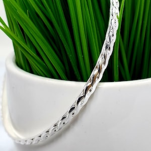 Sterling Silber Muster Armreif - Stapelarmband - Seil Armband - Flechtarmband