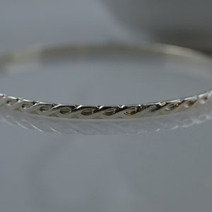 Sterling Silver Pattern Bangle Bracelet Stacking Bracelet - Etsy