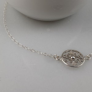 Sterling Silver Floral Filigree Necklace