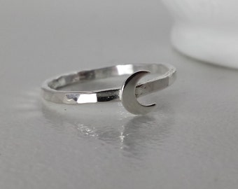 Sterling Silver Crescent Moon Ring