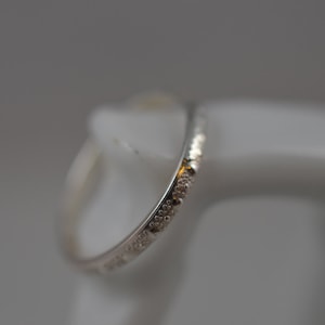 Dotted Sterling Silver Stacking Ring - Skinny Midi Ring