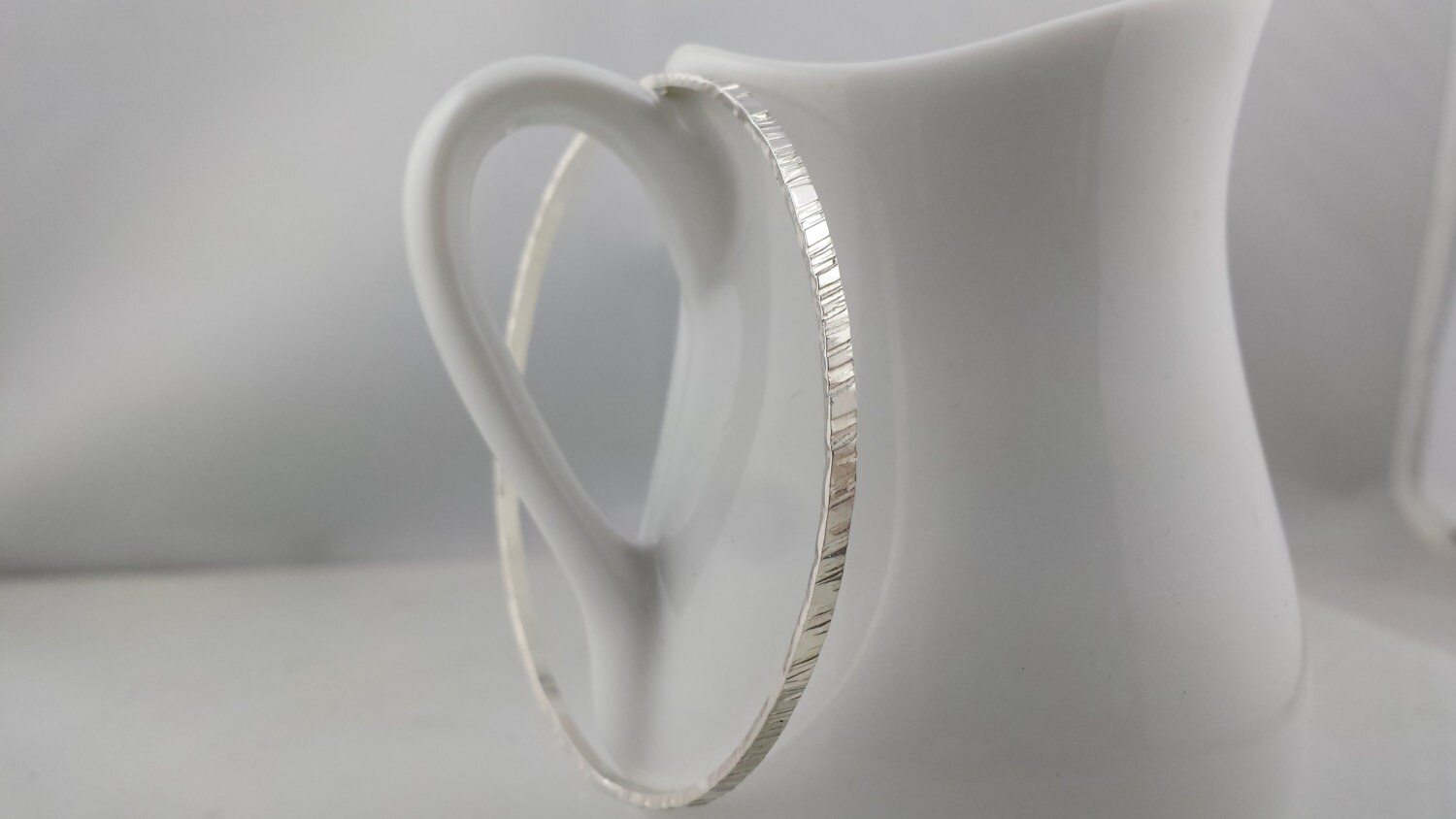Textured Bangle Bracelet in Sterling Silver | Etsy