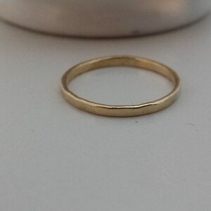 14k Gold Hammered Ring SOLID GOLD One Ring - Etsy