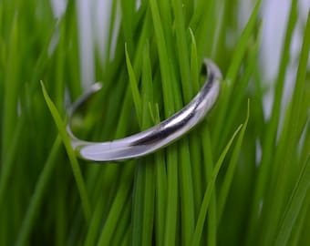 Simple Sterling Silver Ring Band - Silver Wedding Band