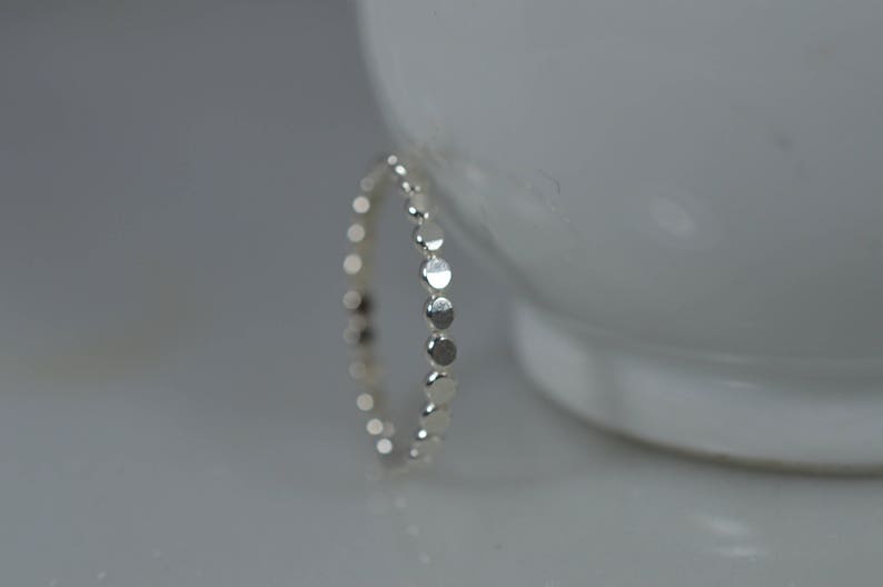 Sterling Silver Hammered Bubble Ring Midi or Regular ring image 3