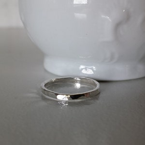 Sterling Silver  Hammered Stack Ring - ONE ring