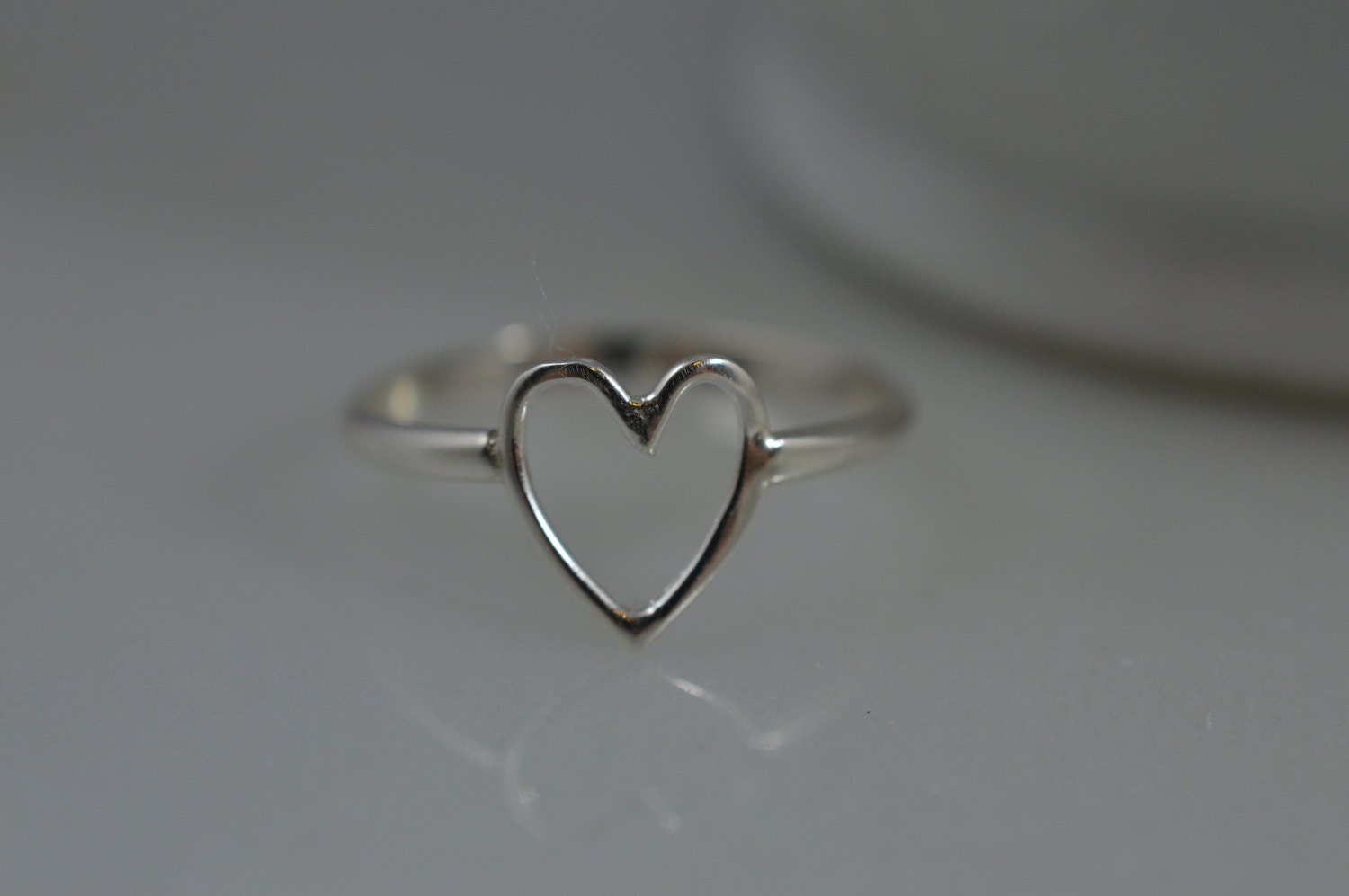 Heart Ring Sterling Silver / 925 Open Heart / Love Ring - Etsy