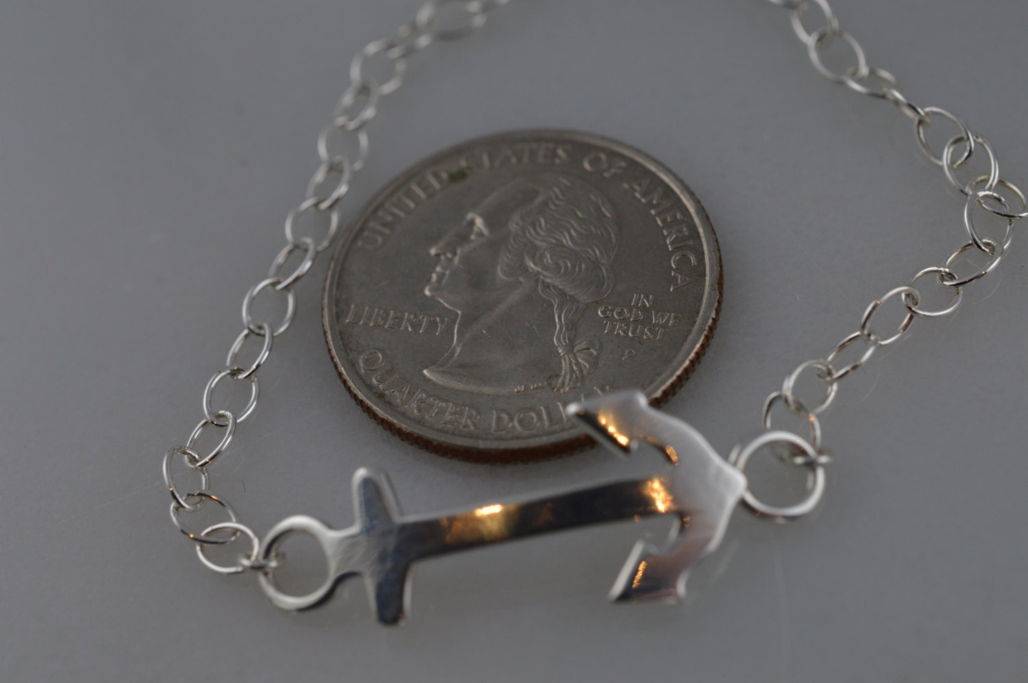 Sterling Silver Anchor Bracelet - Etsy
