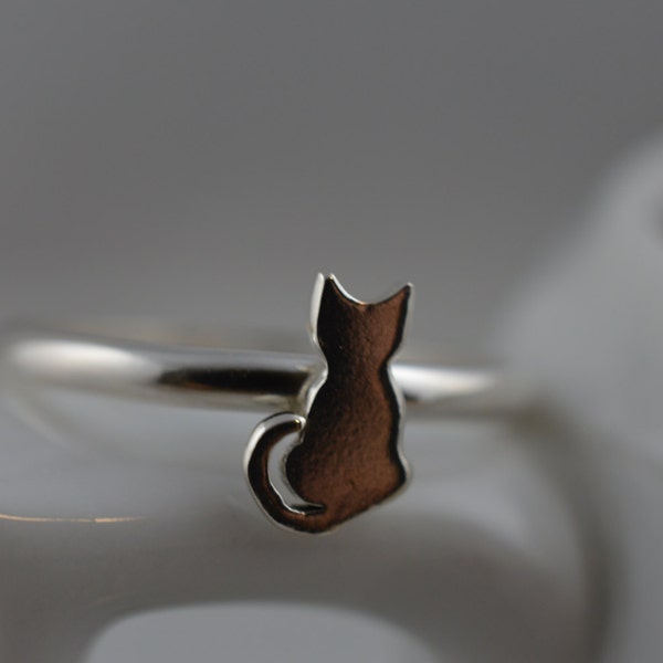 Sterling Silver Cat Ring