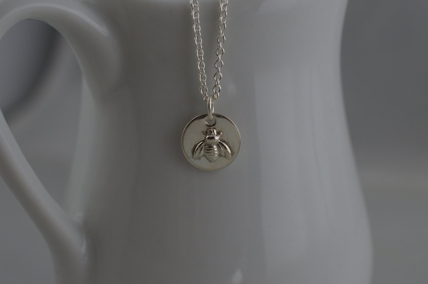 Sterling Silver Tiny Bee Necklace | Etsy