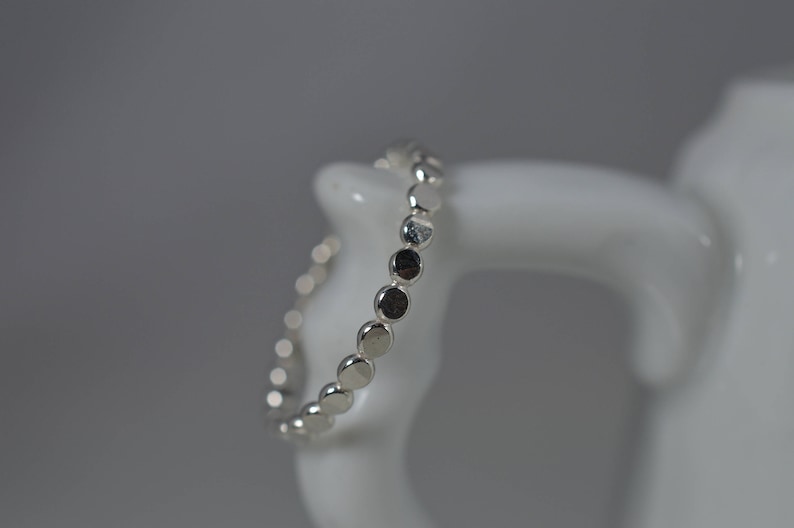 Sterling Silver Hammered Bubble Ring Midi or Regular ring image 2