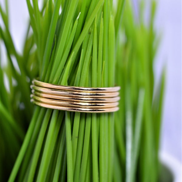 Gold Fill Ultra Thin Stacking Ring - Yellow Gold Smooth Skinny Stack Band