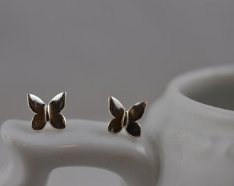 Sterling Silver Tiny Butterfly  Earrings