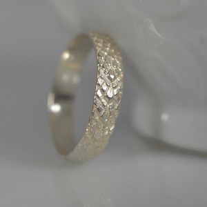 Bague en argent sterling à motif peau de serpent - Bagues empilables en argent