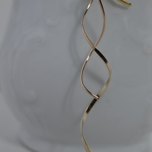 Spiral Dangle Earrings Long Spiral Earrings Gold Fill Earrings ...