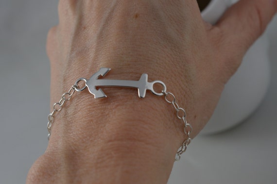 Amazon.com: Savlano 925 Sterling Silver Hollow Puffed Anchor