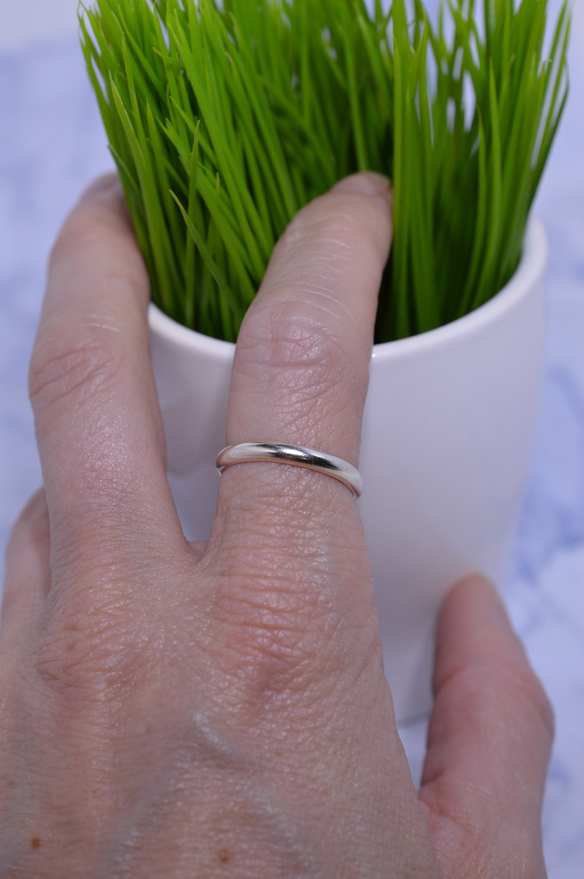 Simple Sterling Silver Ring Band Silver Wedding Band Etsy