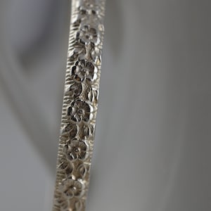 Sterling Silver Floral Bangle Bracelet