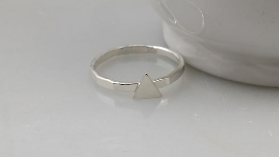 silver triangle ring