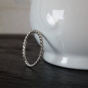 Sterling Silver Twist Rope Ring Silver Stacking Ring / 925 Stack / Simple / Modern image 2