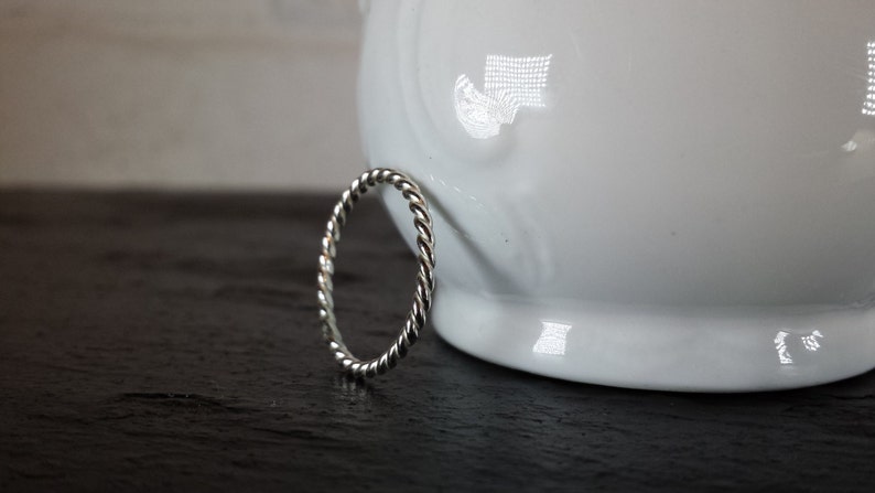 Sterling Silver Twist Rope Ring Silver Stacking Ring / 925 Stack / Simple / Modern image 2