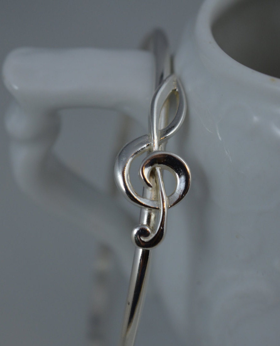Pulseira de Clave de Sol em Prata Esterlina