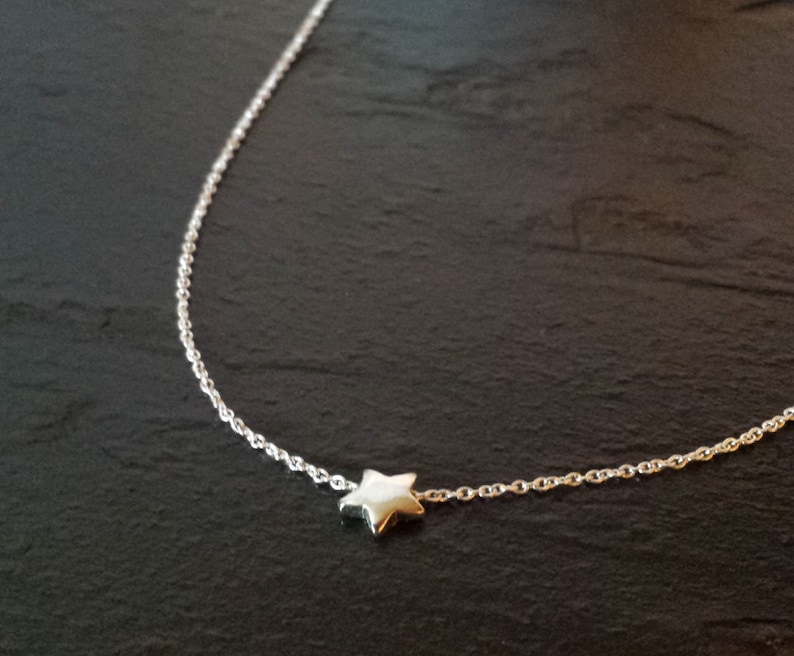 Tiny Sterling Silver Star Necklace, Silver Star Jewelry, Star Necklace image 3