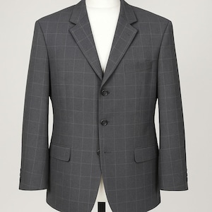 Vintage 2003 BHS Tailoring Herren Blazer 42S Charcoal Grau Wollmischung Jacke