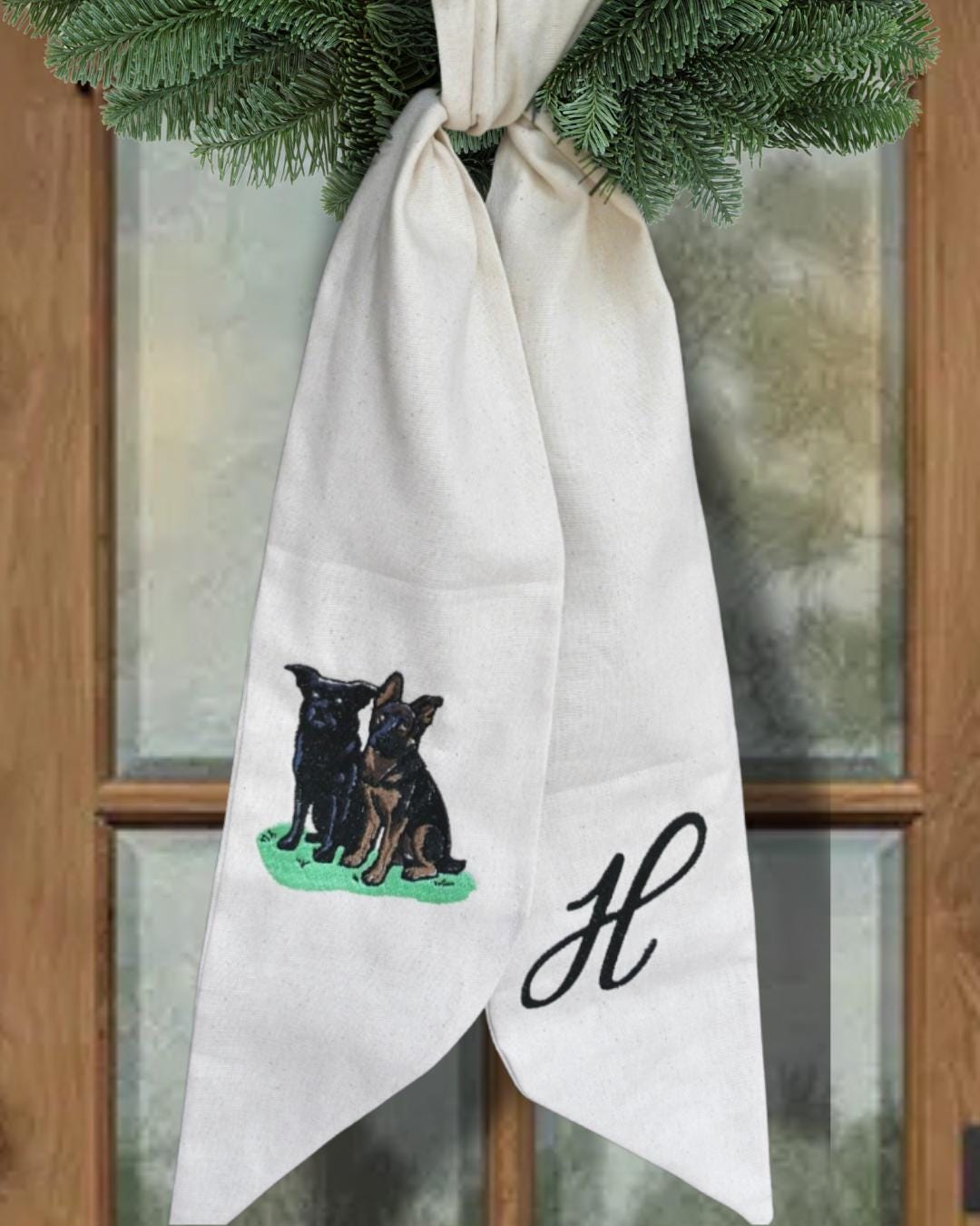 Custom Embroidered Pet Wreath Sash | Dog Memorial Keepsake