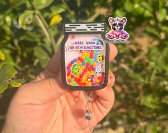 Inside Out Shaker Badge Reel, Joy and Friends 3D PRINTED