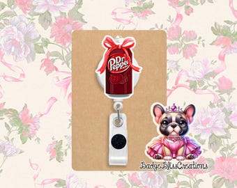 Soda Dr Pepper retractable badge reel