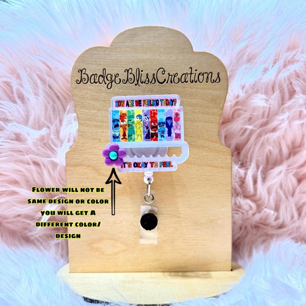 Emotions Chart Badge Reel with Moveable Slider - Perfect Teacher Nurse Medical Gift