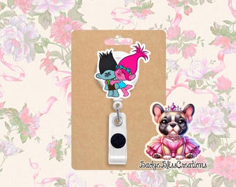 Poppy troll retractable badge reel