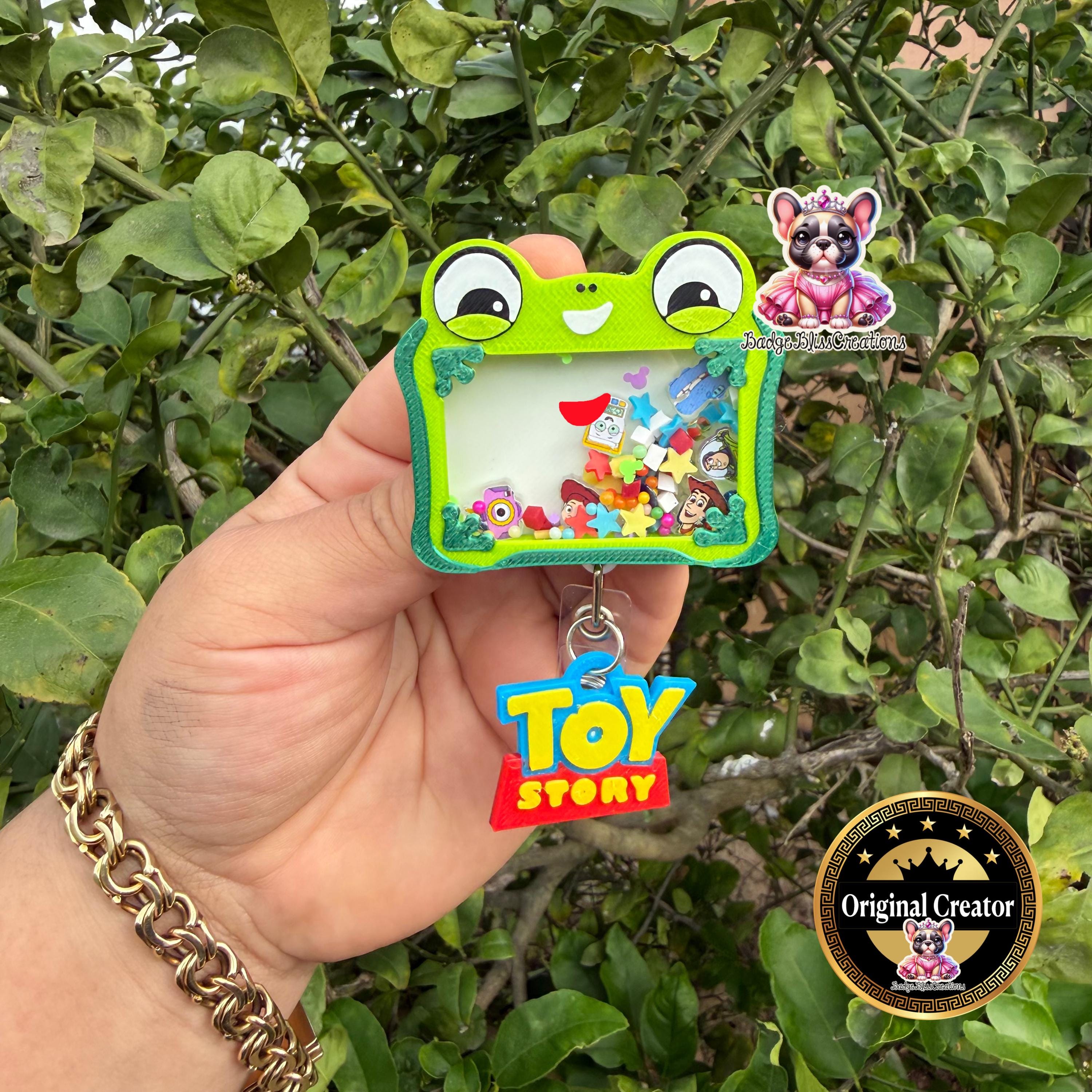 Toy Story Shaker Badge Reel, Frog Design, Nurse Doctor ID Holder