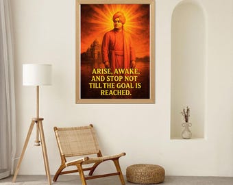 Swami Vivekananda-muurkunst | Inspirerende citaatposter | Digitale download, A2-A5, png