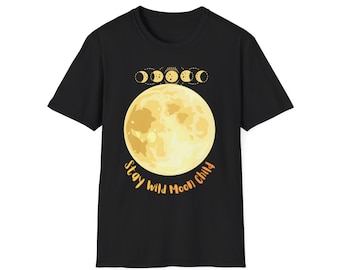 Bleib Wild Mond Kind T-Shirt • Himmlisches Boho Shirt • Astrologie Grafik T-Shirt • Mond T-Shirt